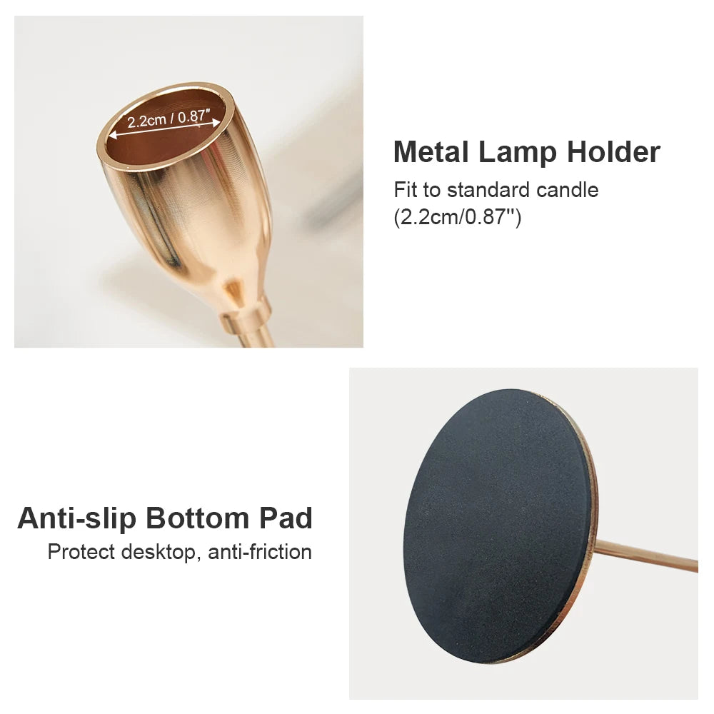 Modern Metal Skinny Tapered Candle Holders