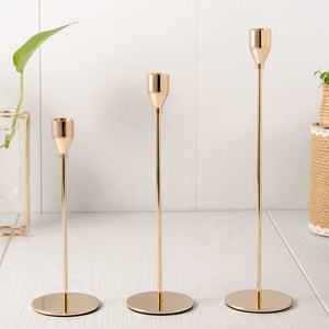 Modern Metal Skinny Tapered Candle Holders