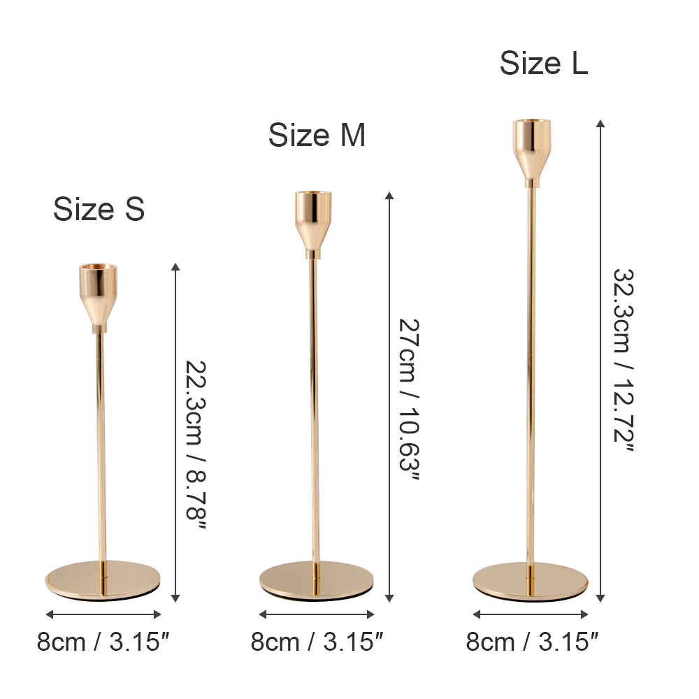 Modern Metal Skinny Tapered Candle Holders