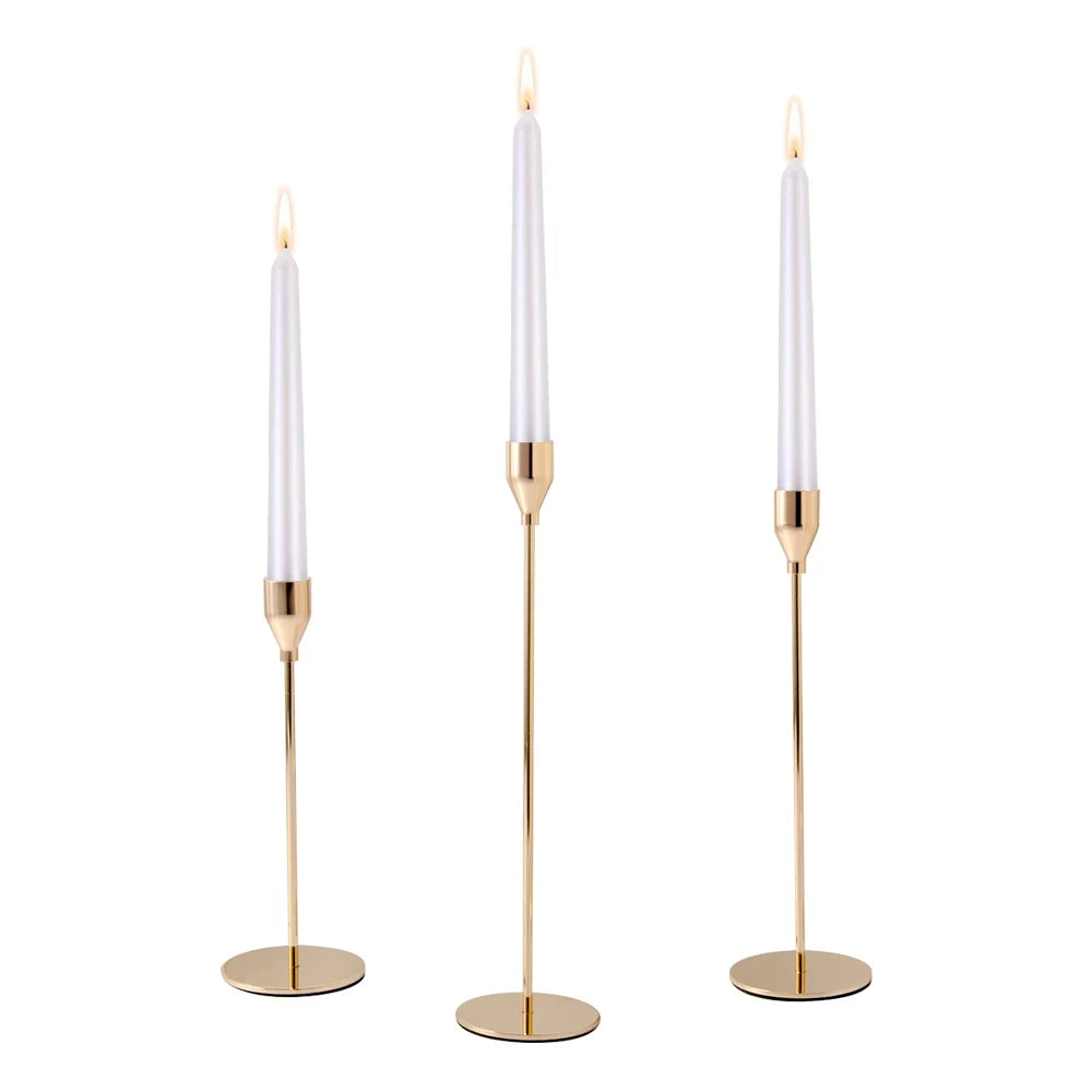 Modern Metal Skinny Tapered Candle Holders