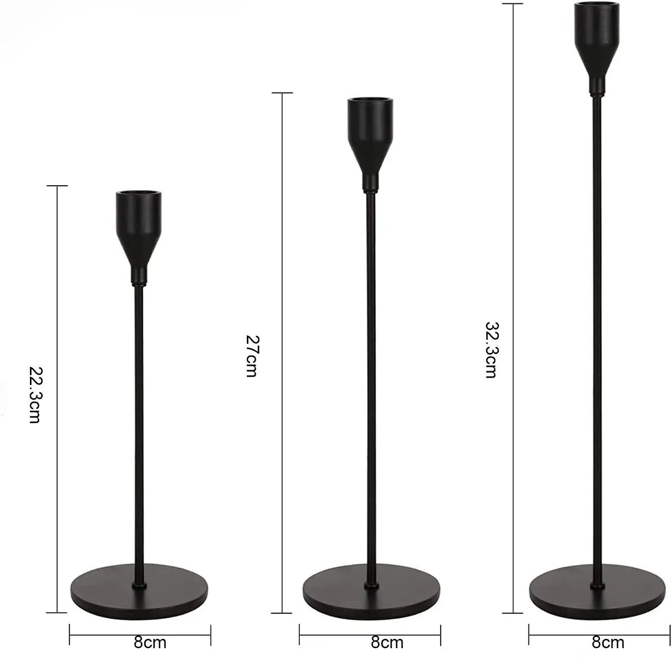 Modern Metal Skinny Tapered Candle Holders