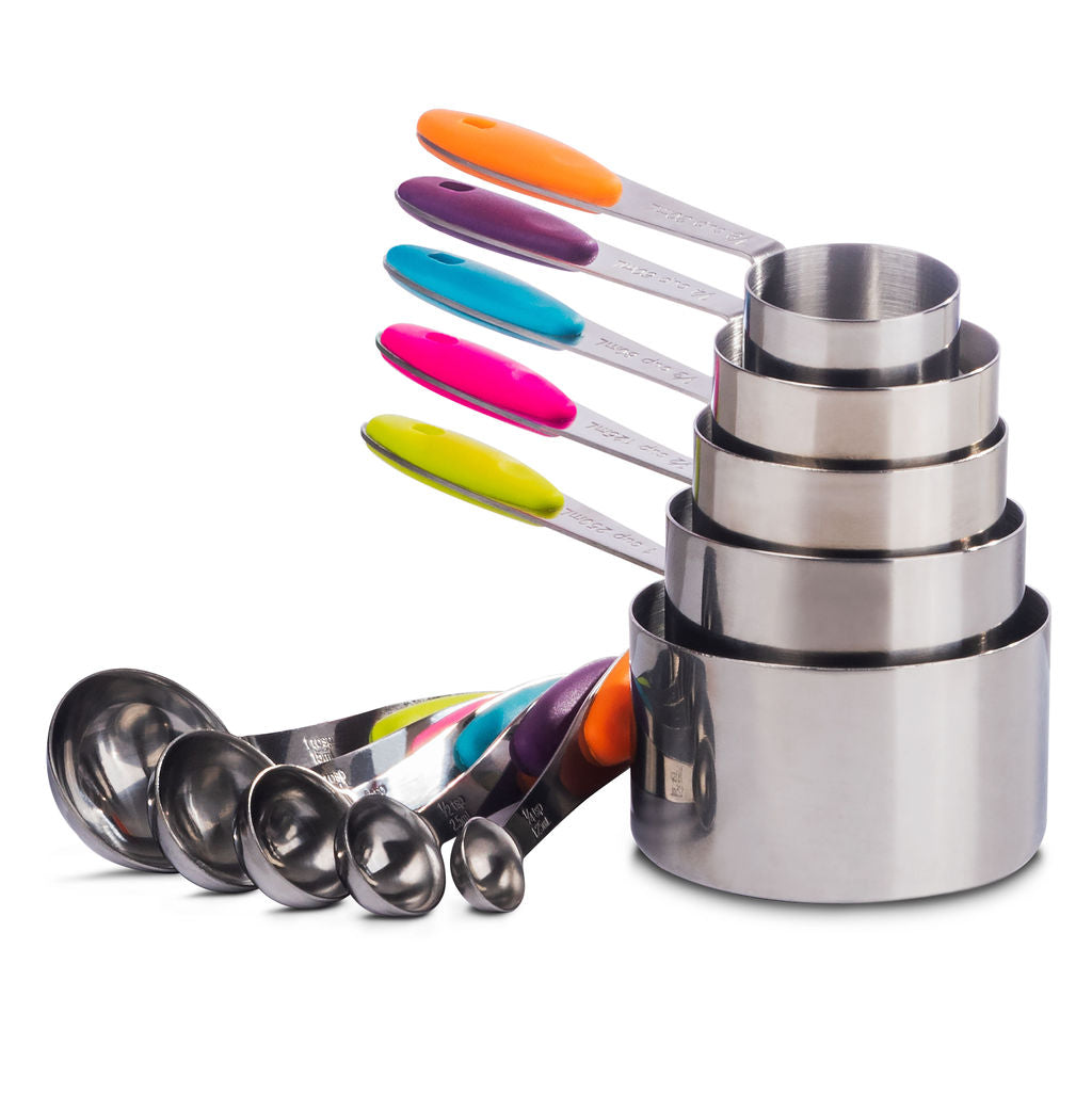 Stainless Steel Multicolor 10 piece measuring set