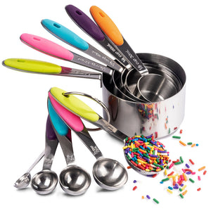 Stainless Steel Multicolor 10 piece measuring set