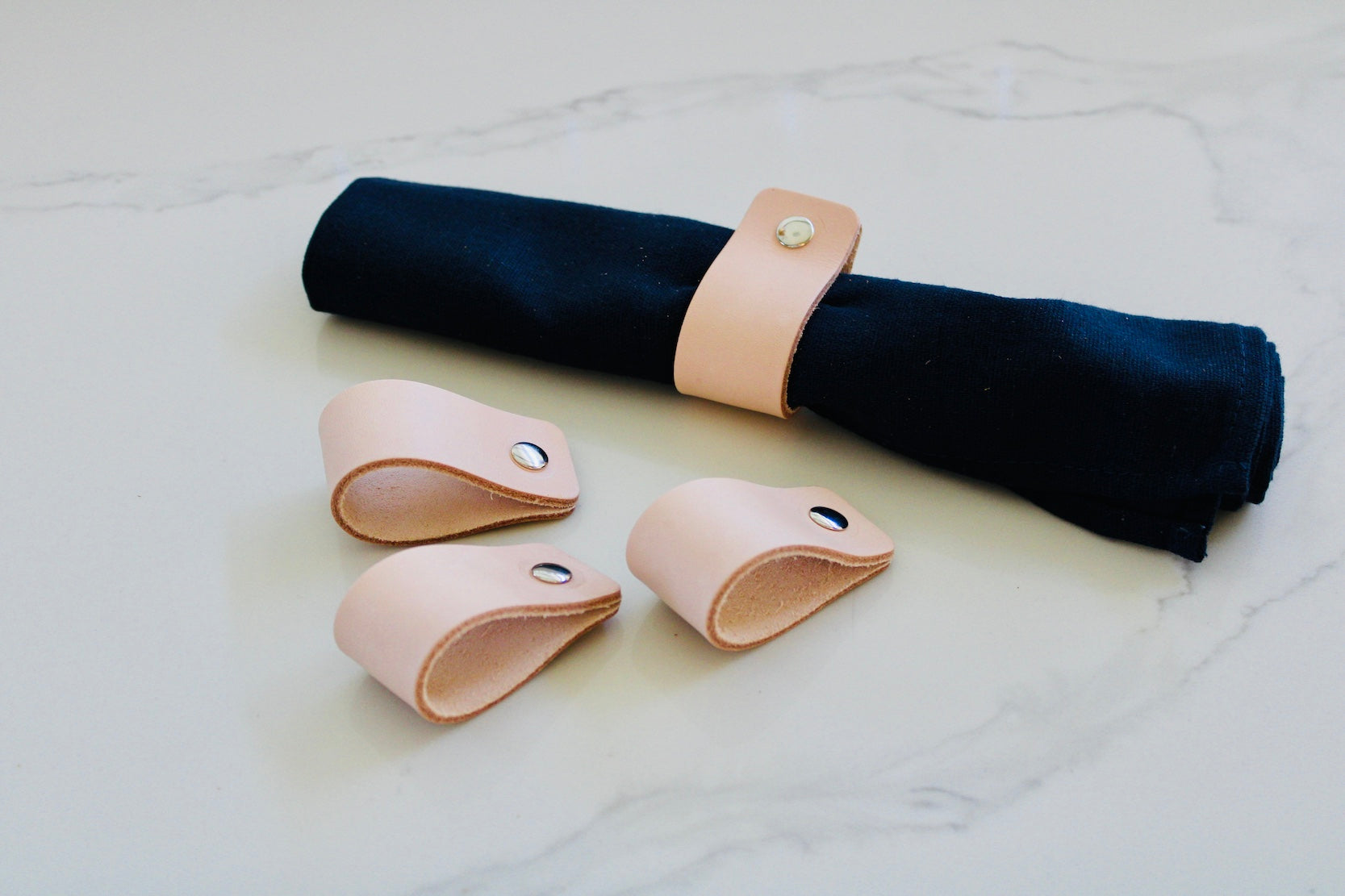 Leather Napkin Rings- Set of 4