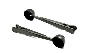 Black finished coffee measuring scoop with bag clip (set of 2)