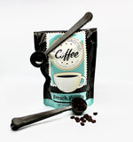 Black finished coffee measuring scoop with bag clip (set of 2)